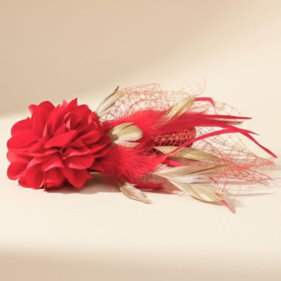 Mila Kırmızı Gold Renk Taç