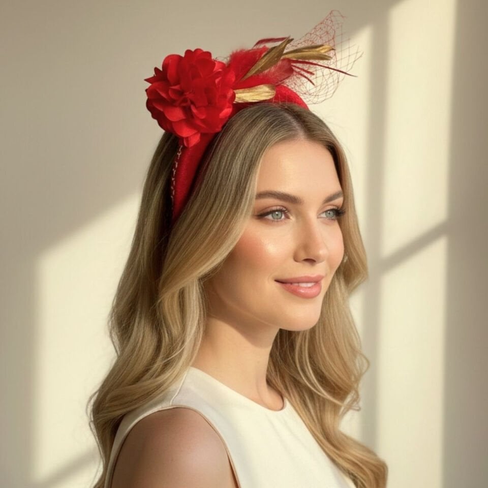 Mila Kırmızı Gold Renk Taç