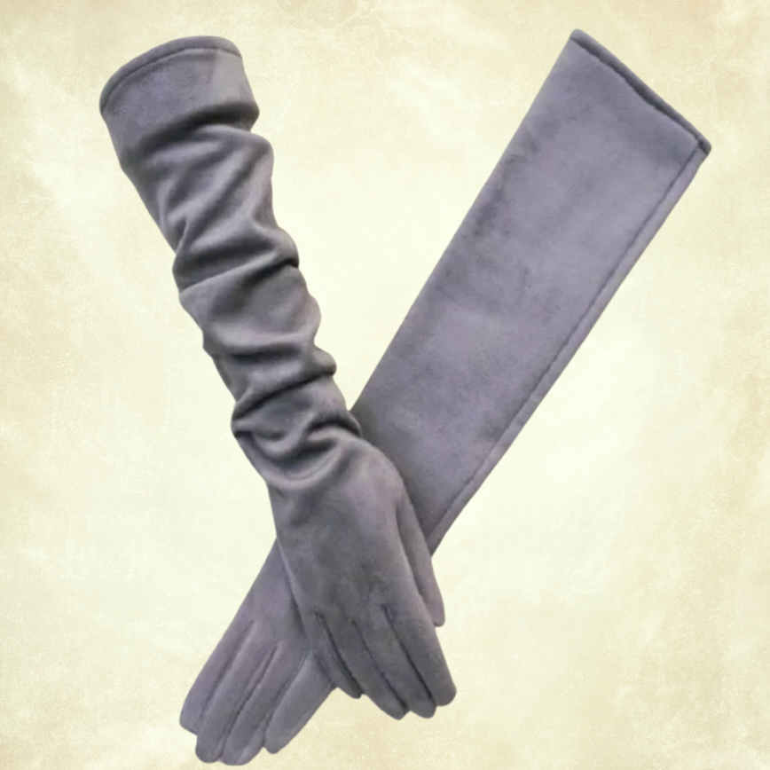 Matmazel Gri Süet Eldiven 48 cm