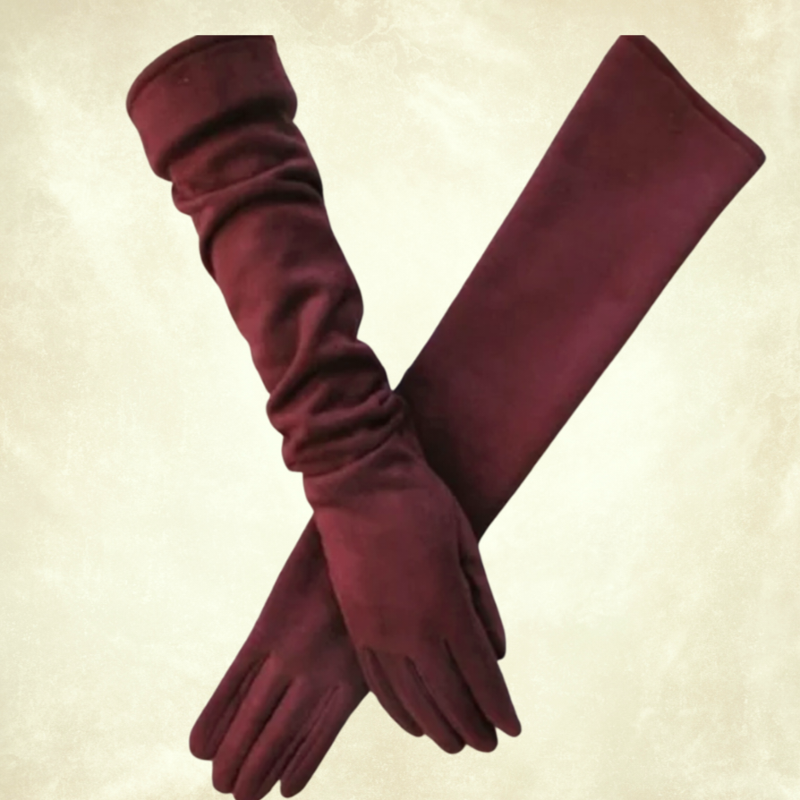 Matmazel Bordo Renk Süet Eldiven 48 cm