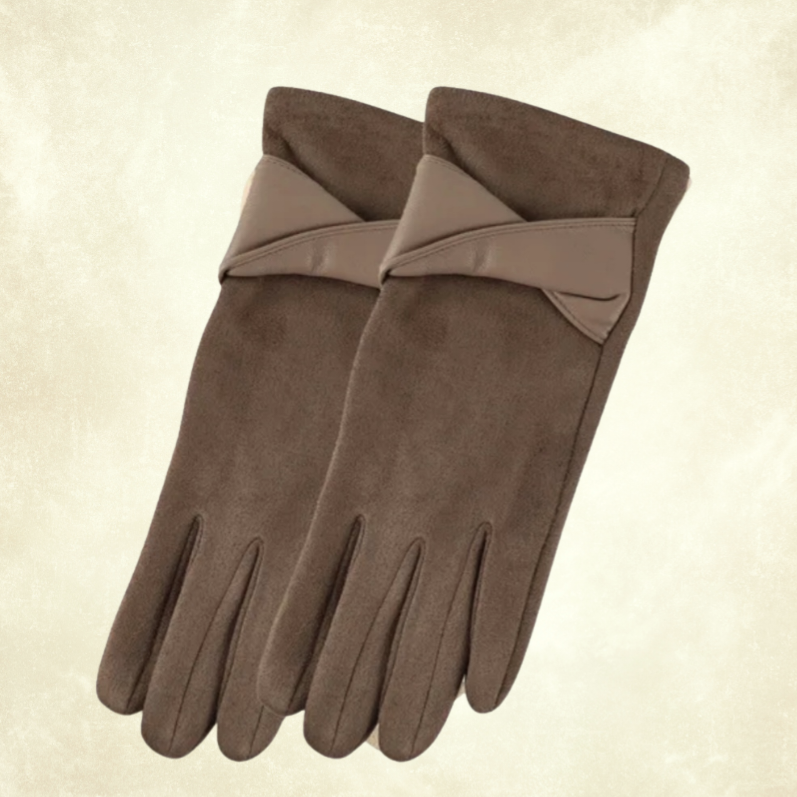 Kontes Kahverengi Süet Dokulu Kış Eldiven