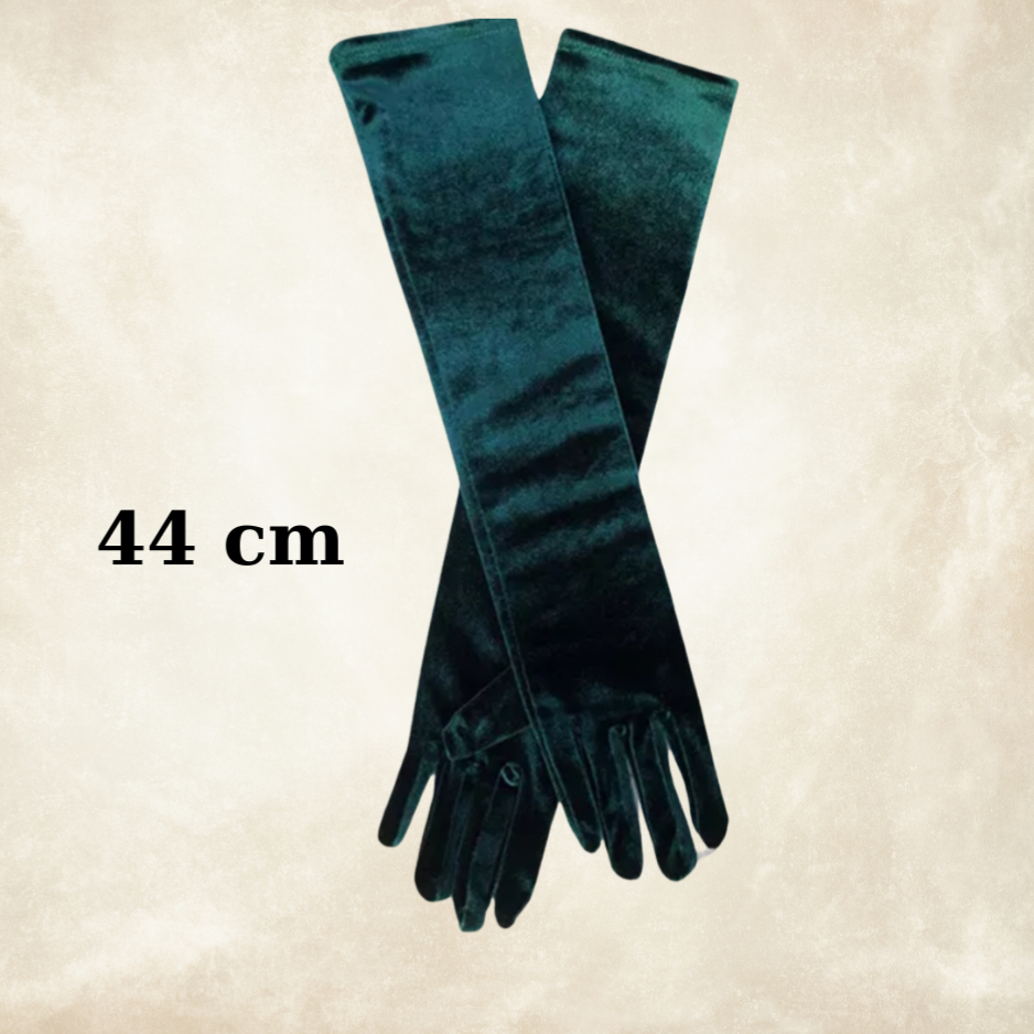 Matmazel Yeşil Renk Kadife Eldiven 44 cm