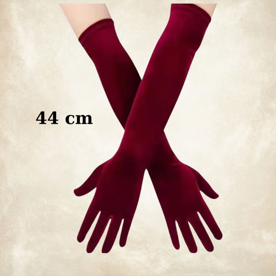 Matmazel Bordo Kadife Eldiven 44 cm