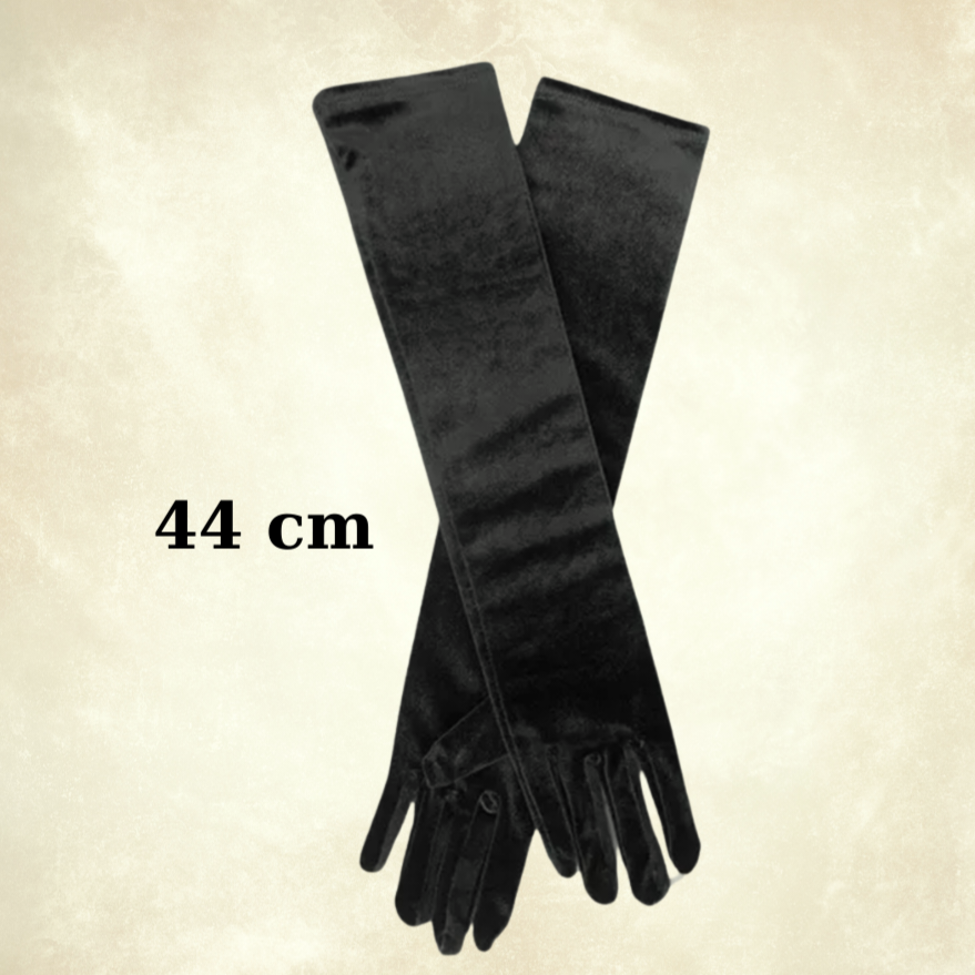 Matmazel Siyah Renk Kadife Eldiven  44 cm