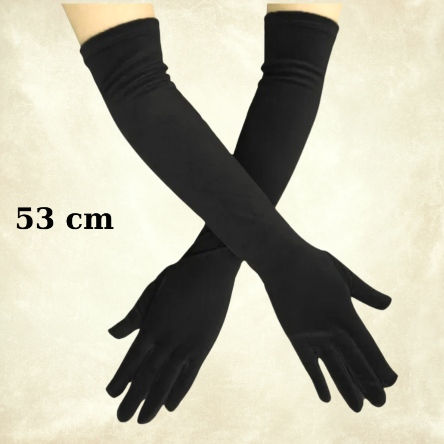 Matmazel Siyah Renk Kadife Eldiven 53 cm