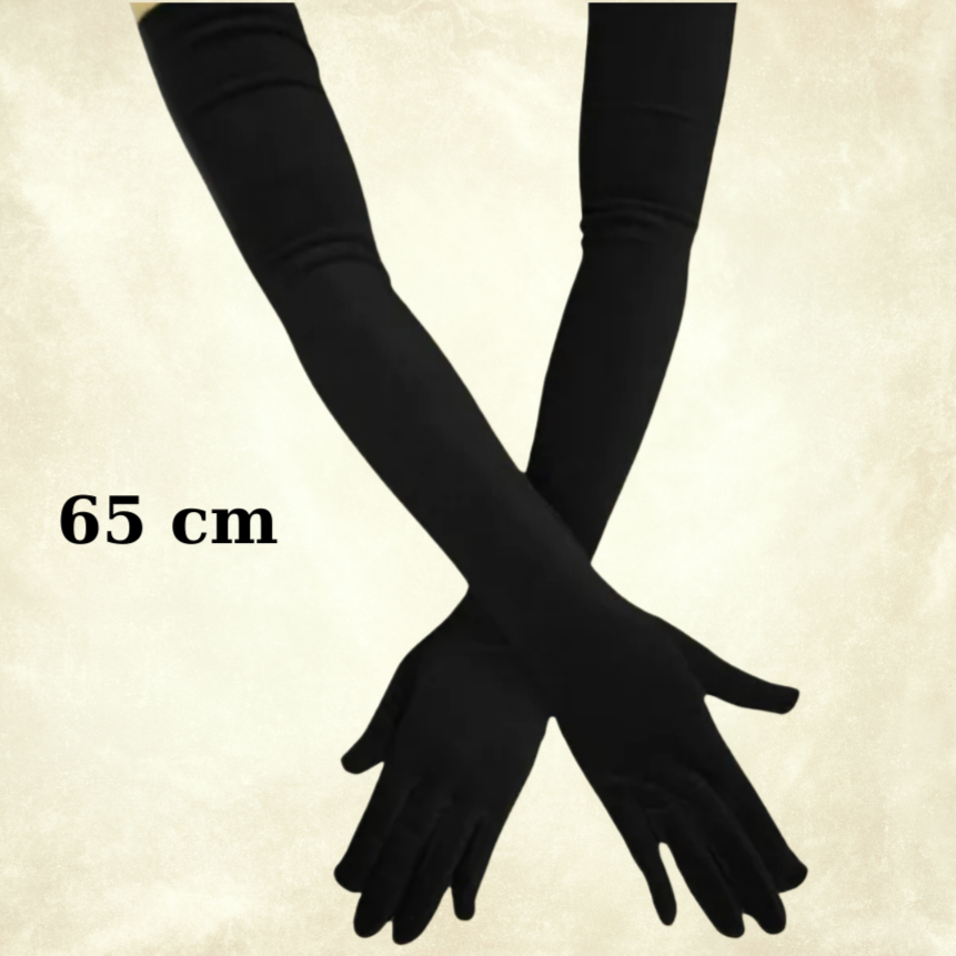 Matmazel Siyah Renk Kadife Eldiven 65 cm