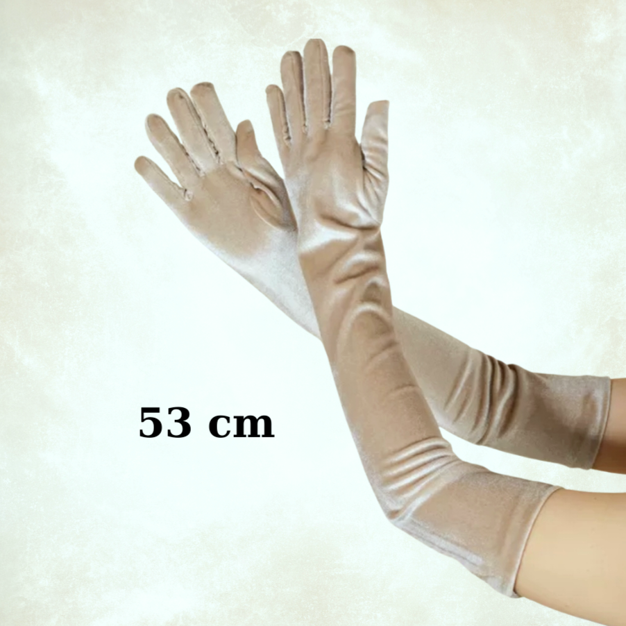 Matmazel Cappuccino Kadife Uzun Eldiven 53 cm