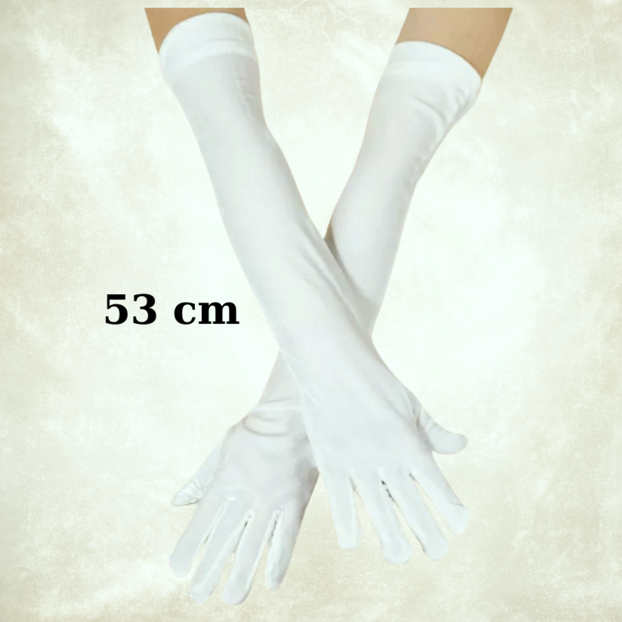 Matmazel İnci Beyaz Renk Kadife Eldiven 53 cm