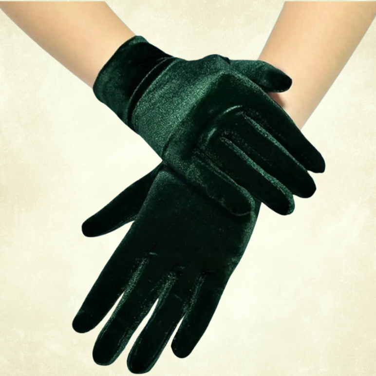 Matmazel Yeşil Renk Kadife Eldiven