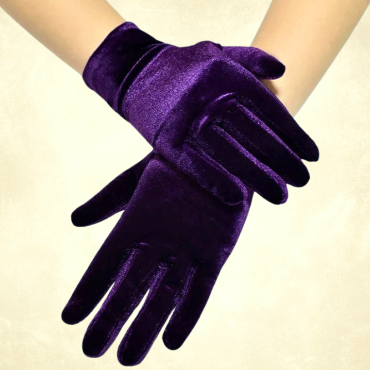 Matmazel Mor Renk Kadife Eldiven