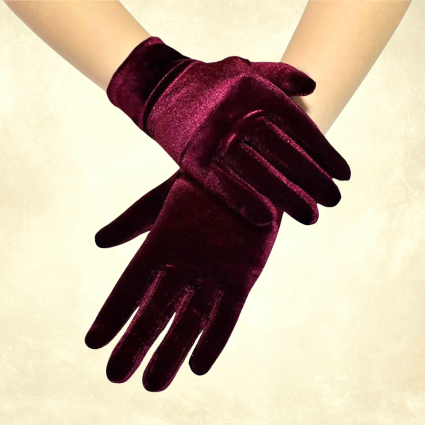 Matmazel Bordo Kadife Eldiven