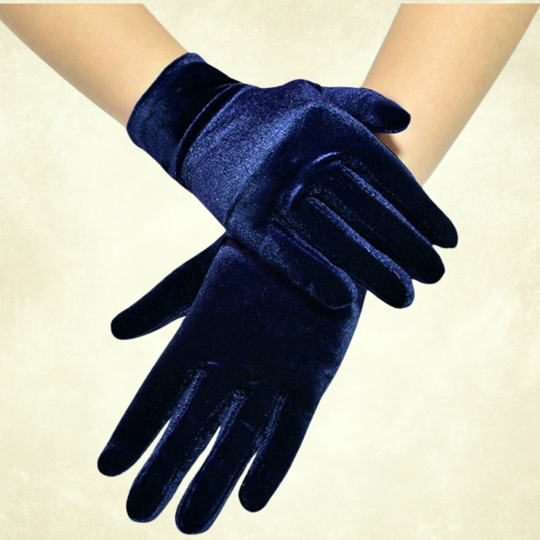 Matmazel Lacivert Renk Kadife Eldiven