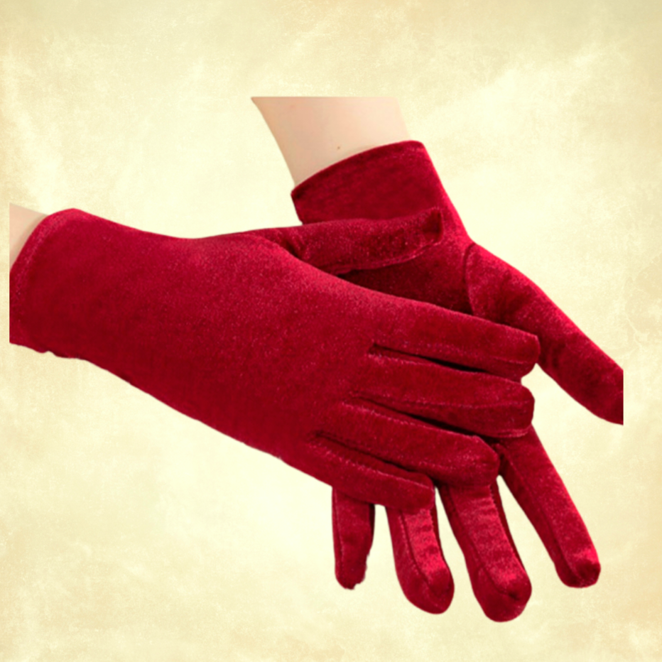 Matmazel Kırmızı Renk Kadife Eldiven