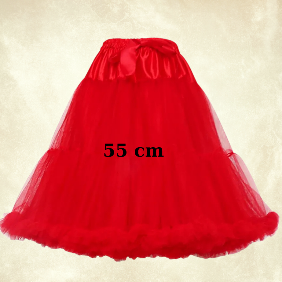 Lady Kırmızı Renk Etek Ucu Volanlı Jüpon 55 cm