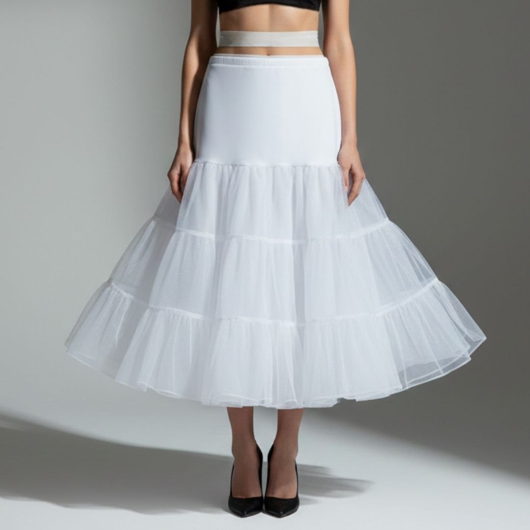 Lady Beyaz Renk Düz Kesim Jüpon 65 cm