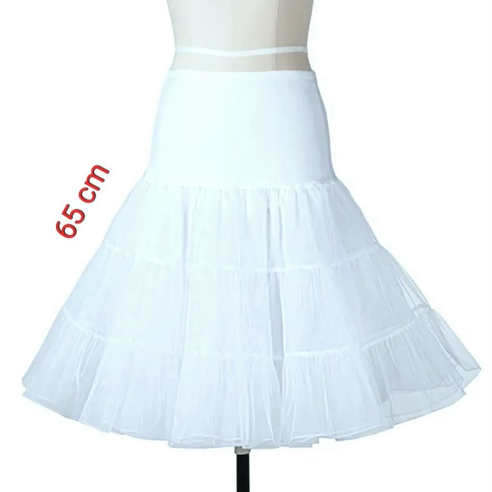 Lady Beyaz Renk Düz Kesim Jüpon 65 cm